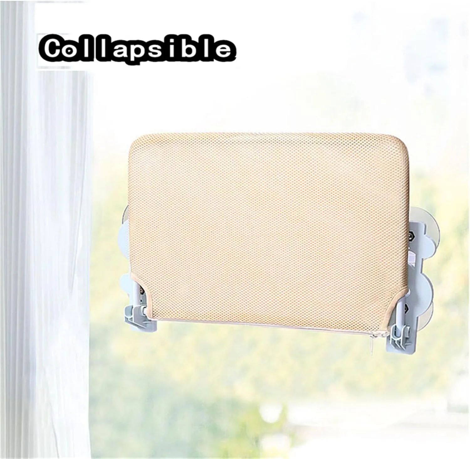 Hanging Pet Bed,Suction Cup Cat Bed, Foldable, Removable and Washable Pet Bed, Window Cat Hammock. (Khaki,Large)