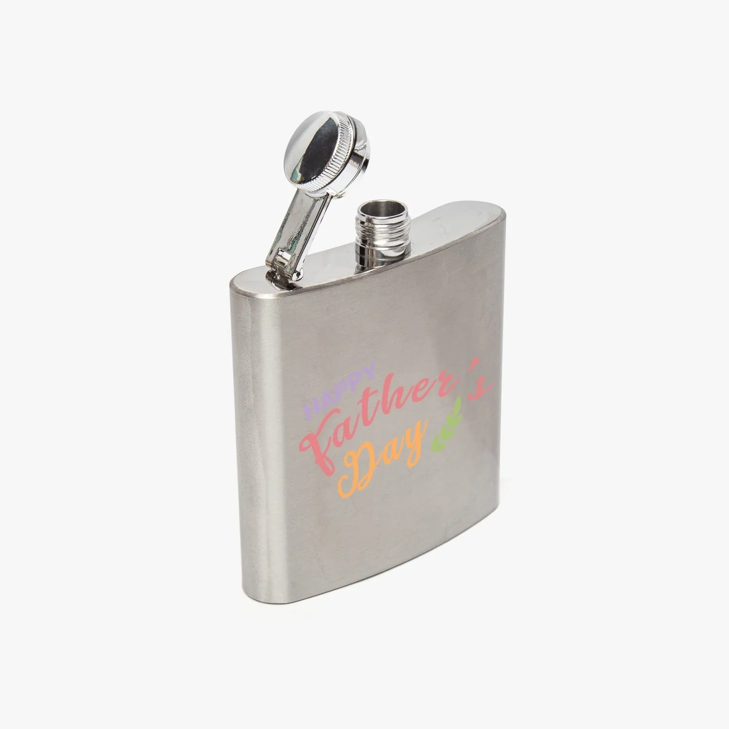 Happy Father's Day Typography 6oz Stainless Steel Hip Flask