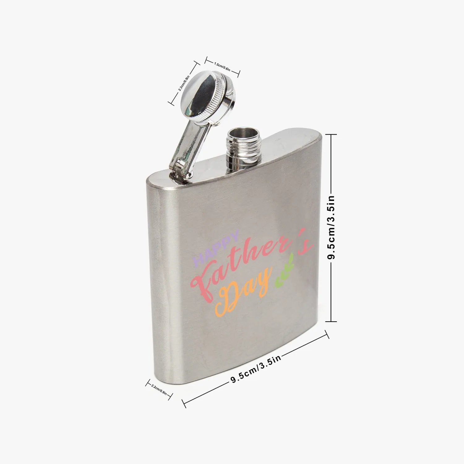 Happy Father's Day Typography 6oz Stainless Steel Hip Flask