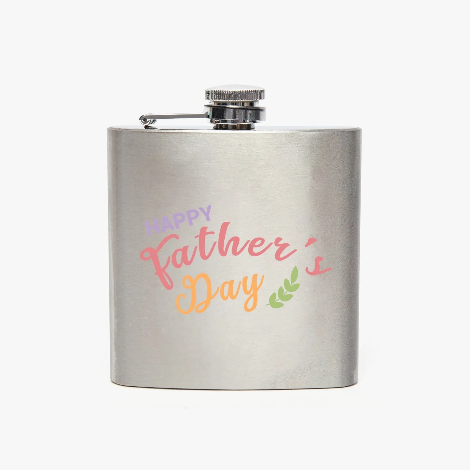 Happy Father's Day Typography 6oz Stainless Steel Hip Flask