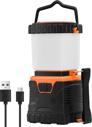 Happybuy LED Camping Lantern, All-in-One, 1000LM, 360° Illumination, 4 Modes, Rechargeable, USB Charge, Durable, Ideal for Hiking, Fishing, Outages, Car Repairs