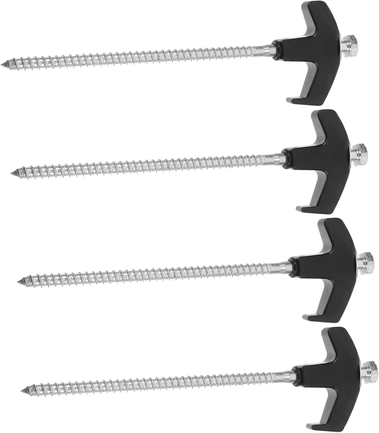 Happyyami 4pcs Portable Spiral Tent Pegs 8 * 200mm Windproof Ground Stakes for Camping Tarp Fixing Durable Tent Stakes for Outdoor Use Ideal for Sand and Ground Stability