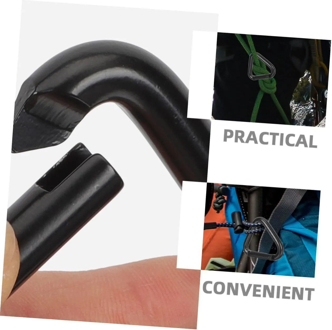 Happyyami Carabiner Hooks Heavy Duty Hook Hanging Buckles Triangle Climbing Buckle Mountain Climbing Clips