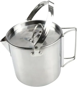 Happyyami Collapsible Stainless Steel Kettle for Outdoor Cooking Lightweight Boil Water Pot for Camping Hiking and Picnics Durable Hot Soup Cookware with Brilliant Edges
