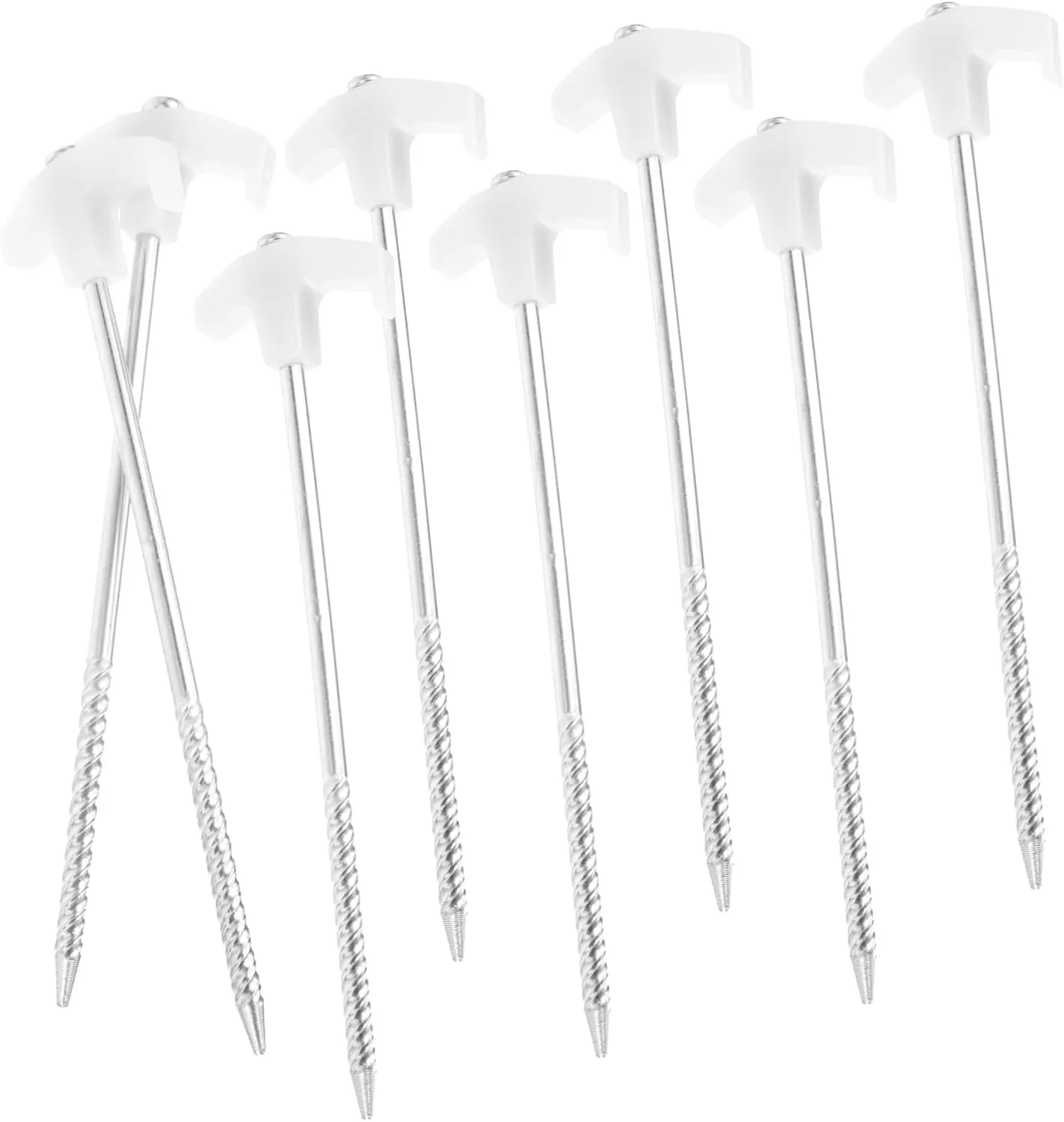 Happyyami Tent Stakes Camping 8 Pack Heavy Duty Metal Ground Stakes for Tent Tarp and Canopy Easy to Use