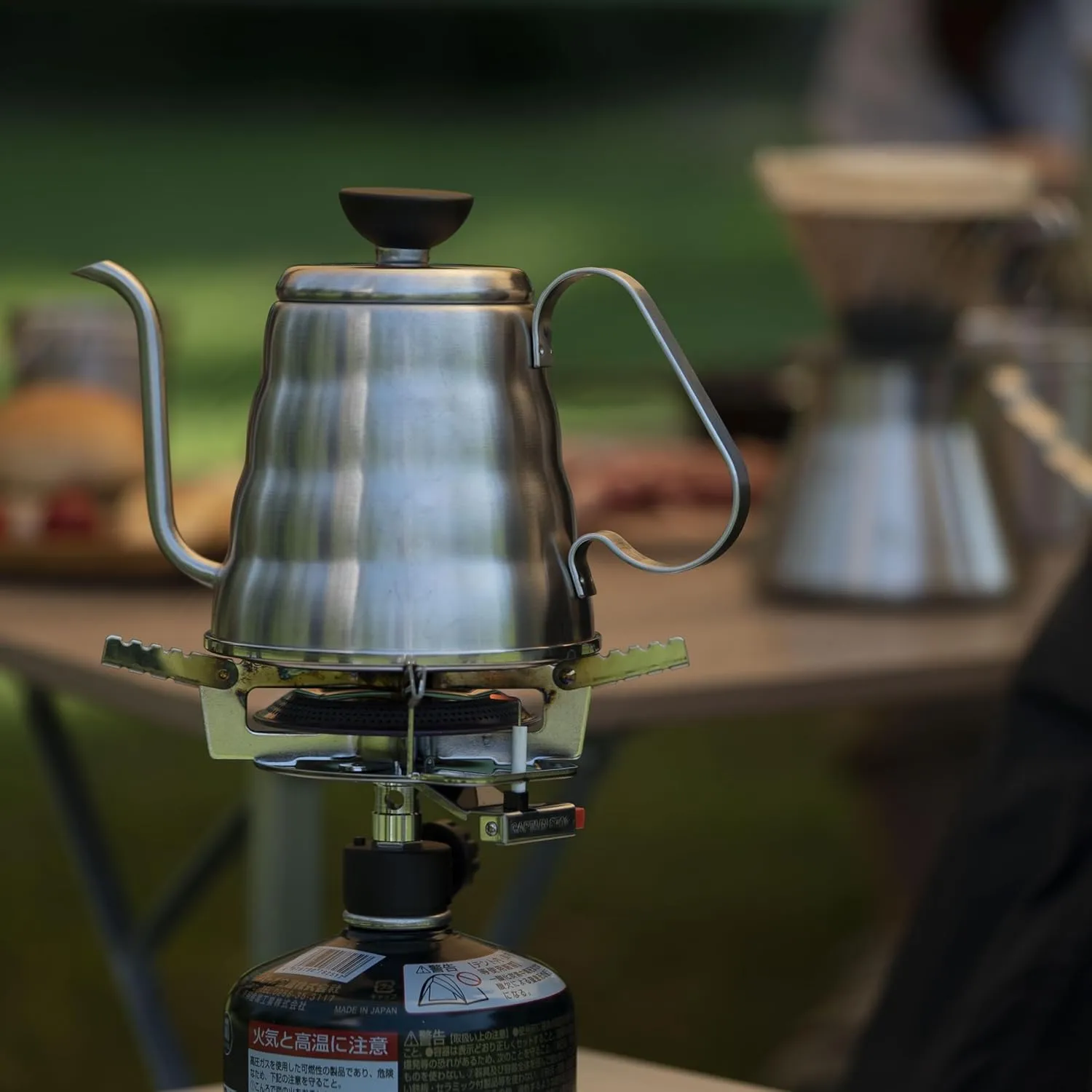 Hario Outdoor V60 Buono Metal Drip Kettle, 700ml, Silver