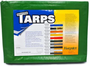 Harpster Tarps 16ft. x 20ft. Medium Green All-Purpose Waterproof 4.5 oz Poly Tarp - 10 mil
