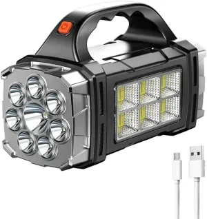 HBJWOV Rechargeable Portable Headlamp High Power Solar Rechargeable Flashlight Working Lantern