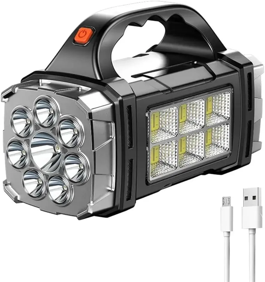 HBJWOV Rechargeable Portable Headlamp High Power Solar Rechargeable Flashlight Working Lantern
