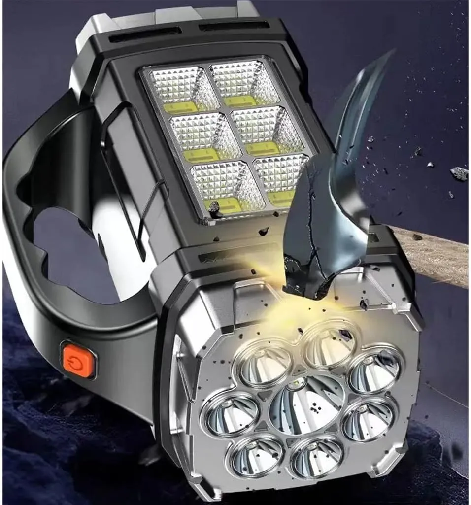 HBJWOV Rechargeable Portable Headlamp High Power Solar Rechargeable Flashlight Working Lantern