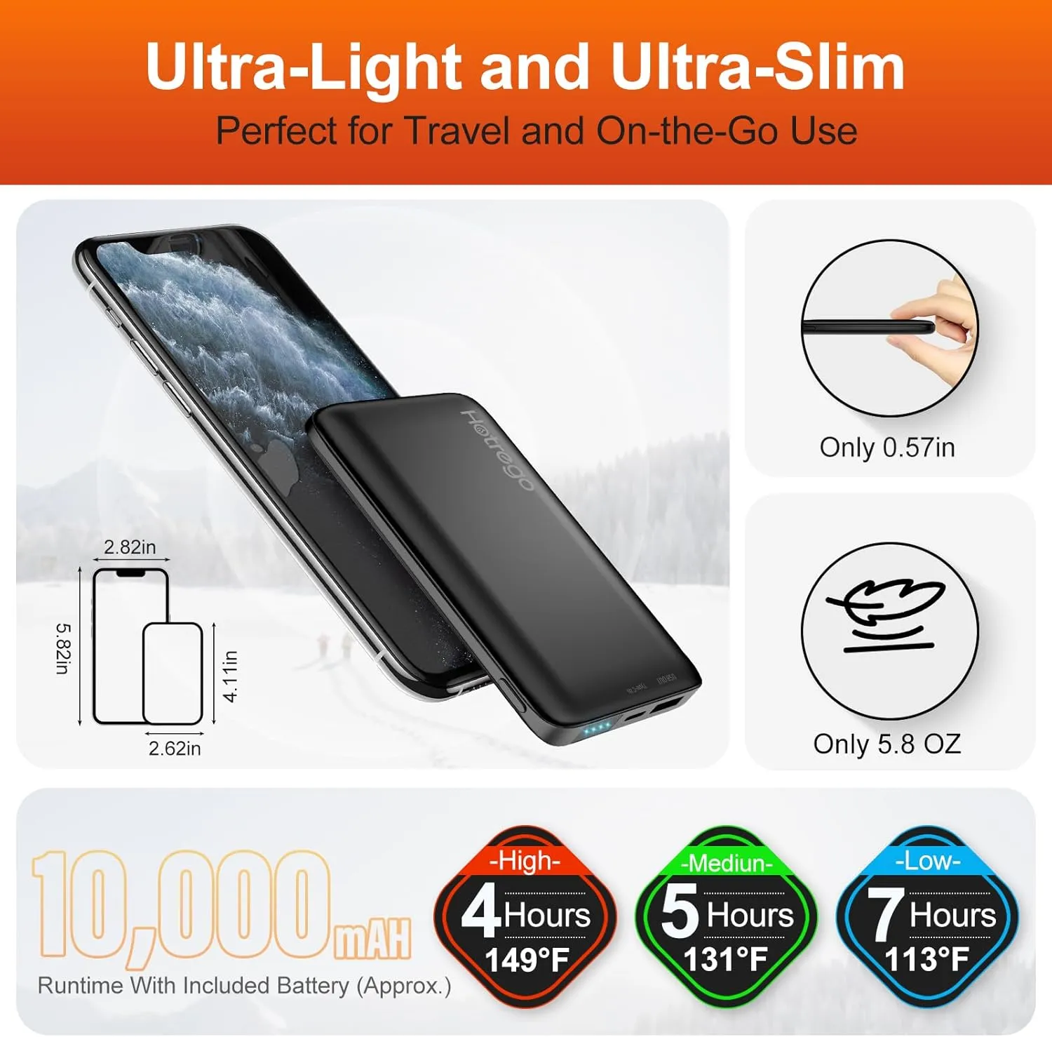Heated Vest For Men with Battery Pack, Smart Controller with Light-Out Design, Electric Heated Jacket