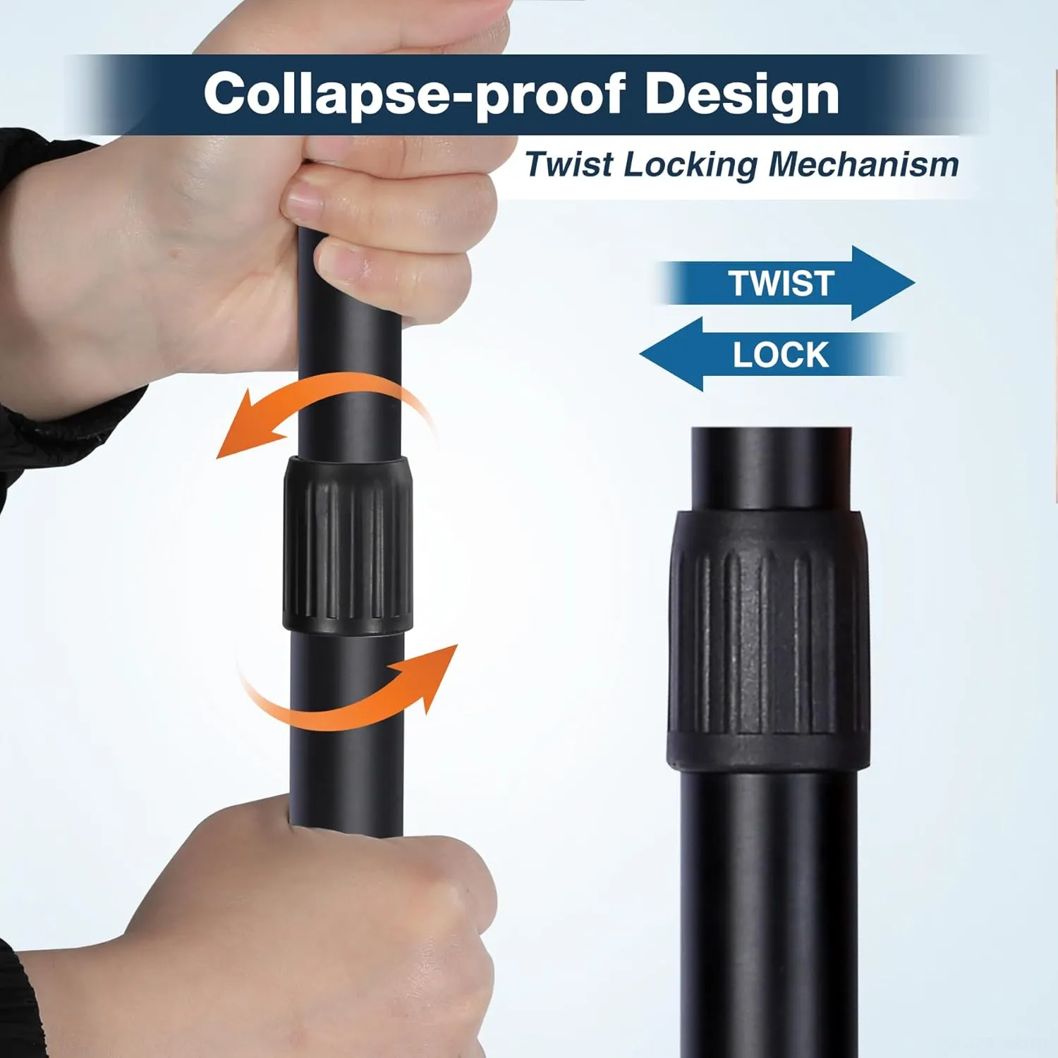 Heavy-Duty Adjustable Aluminum Tarp Poles,Set of 2 Telescoping Lightweight Tent Poles,35.5"-90" Portable Camping Accessories for Shelter,Hammock Rain Fly,Awning,Emergency (3-Section, Black)