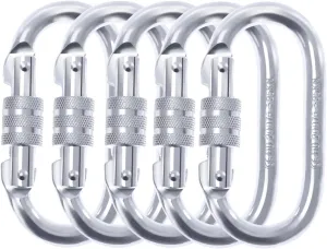 Heavy Duty Carabiner Clip Climbing Carabiner(25kn=5600lbs), Screw Locking Heavy Duty Safety Caribeener Clips Multipurpose for Climbing, Rigging, Ropes, Hammocks
