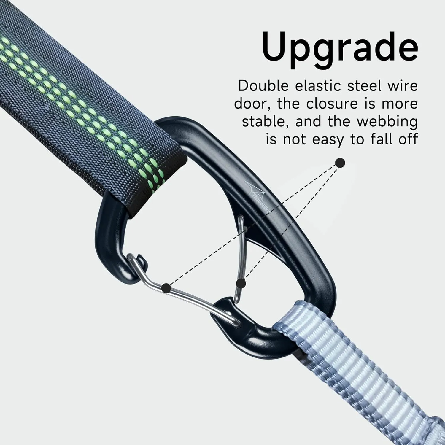 Heavy Duty Carabiner Clip Hook 8KN (1763 lbs), 2 PCS Ultra-Light Aluminum Caribeaners with Double Door D Ring Shape, for Hammock, Camping, Hiking, Backpacking, Dog Leash, Keychain Clip