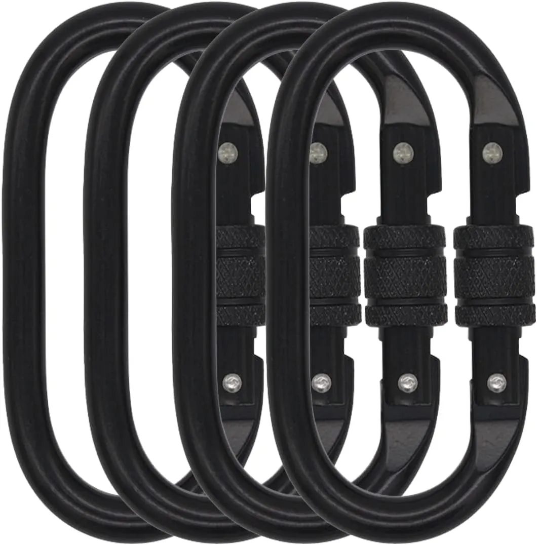 Heavy Duty Carabiner Clip Locking Climbing Carabiner 25kn 5600lbs Hook with Screwgate Multipurpose for Climbing, Rigging, Ropes, Hammocks