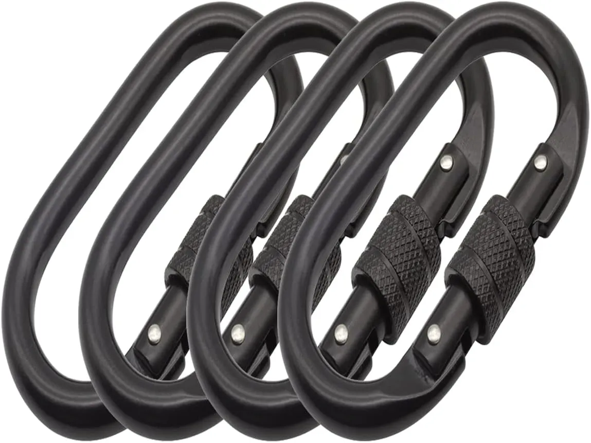 Heavy Duty Carabiner Clip Locking Climbing Carabiner 25kn 5600lbs Hook with Screwgate Multipurpose for Climbing, Rigging, Ropes, Hammocks