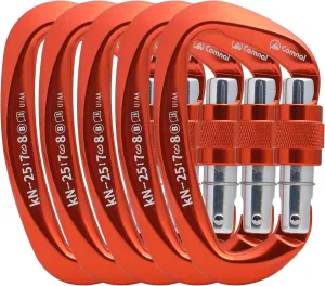 Heavy Duty Carabiner UIAA Certified Locking Carabiner 25KN (About 5620 lbs) Screw Lock Carabiner D Shape Carabiner Clip for Rock Climbing, Mountaineer, Aerial Work