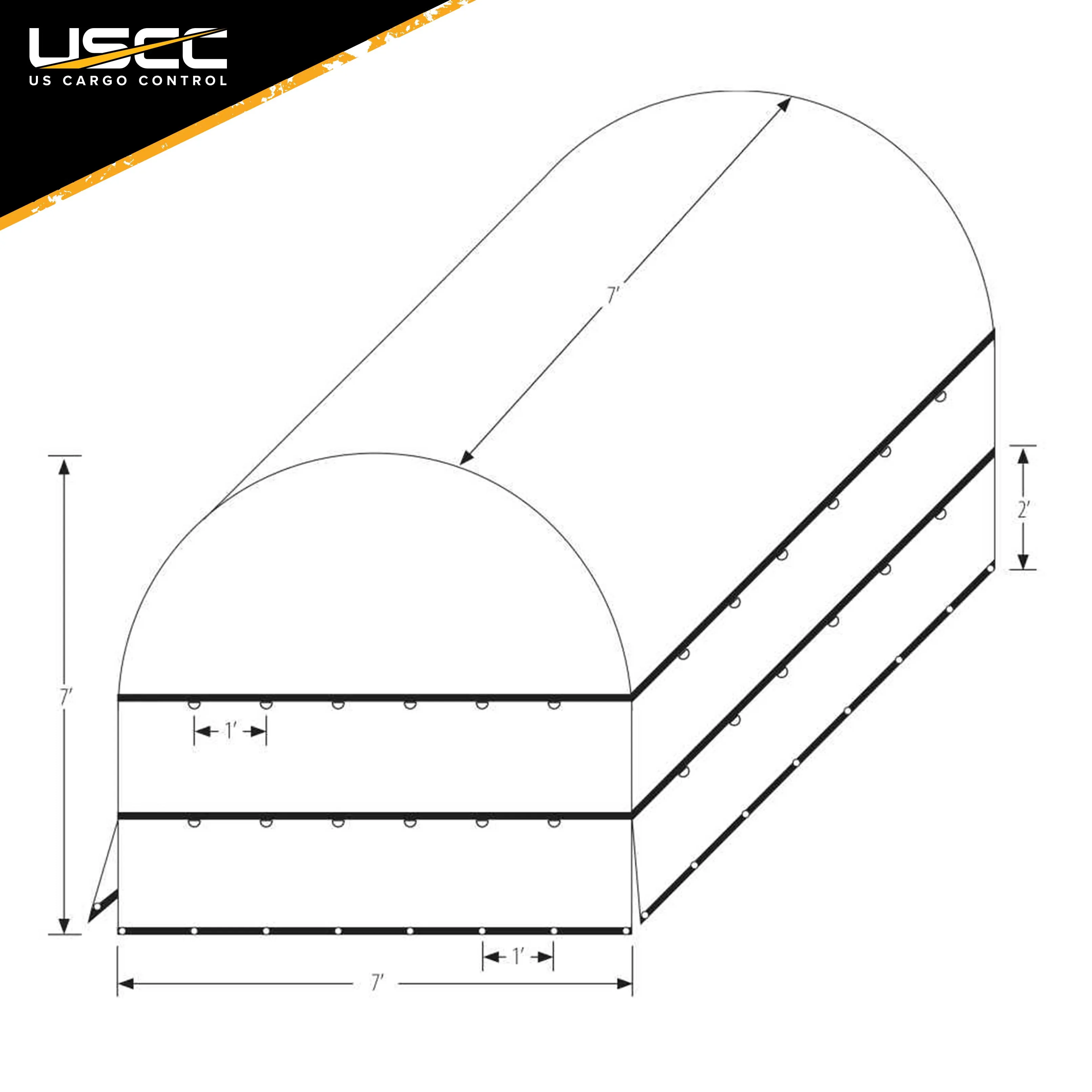Heavy Duty Coil Tarp - 7'x7'x7' - 18 oz. Black Tarp