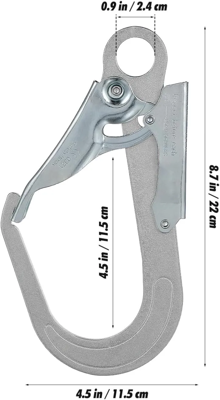 Heavy Duty Forged Auto-Locking Carabiner - Industrial Grade Chrome Plated Safety Hook