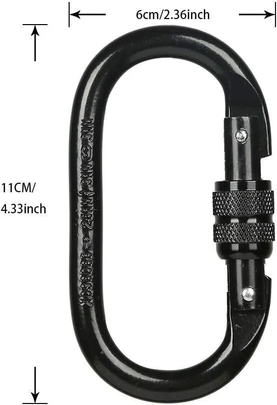 Heavy Duty Locking Climbing Carabiner Clip CE Rated 25 kN 5600 LB Rugged Terrain Approved Industrial Strength Twist Lock Carabiners Clips for Rigging, Ropes, Hammocks, Camping