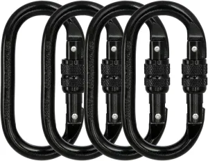 Heavy Duty Locking Climbing Carabiner Clip CE Rated 25 kN 5600 LB Rugged Terrain Approved Industrial Strength Twist Lock Carabiners Clips for Rigging, Ropes, Hammocks, Camping