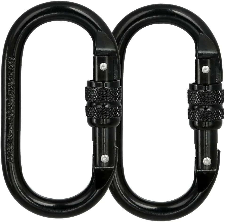 Heavy Duty Locking Climbing Carabiner Clip CE Rated 25 kN 5600 LB Rugged Terrain Approved Industrial Strength Twist Lock Carabiners Clips for Rigging, Ropes, Hammocks, Camping