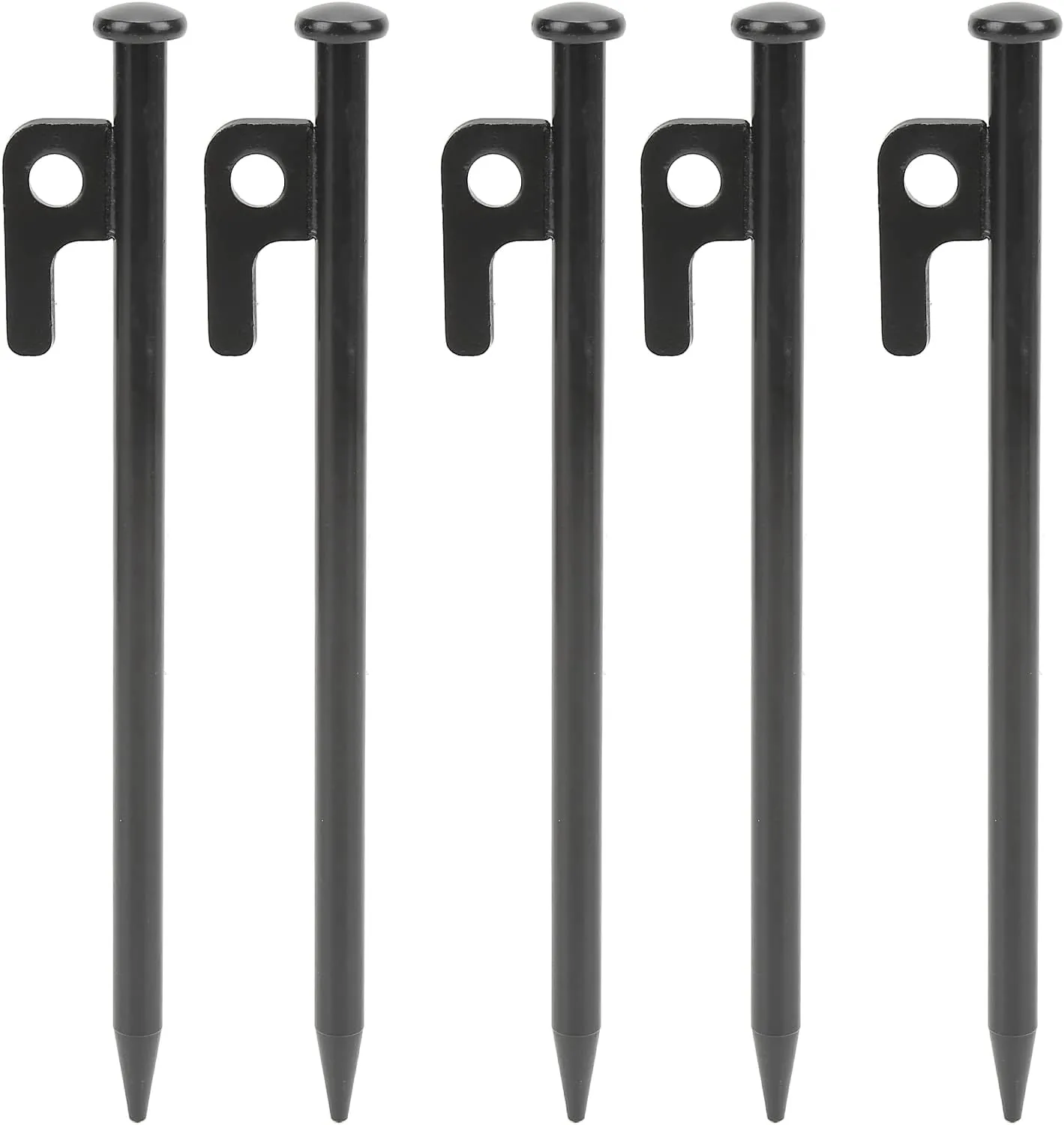 Heavy Duty Metal Tent Stakes, 5Pcs Weatherproof Ground Stakes for Secure Outdoor Camping, Canopy, and Tarp Setup (20cm)
