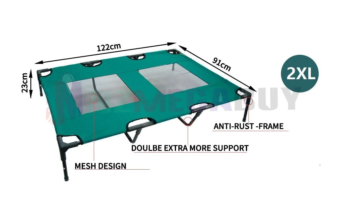 Heavy Duty Pet Dog Bed Trampoline Hammock Canvas *Green *3 Sizes