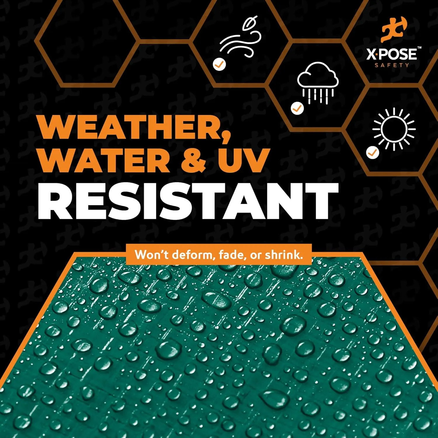 Heavy Duty Poly Tarp 100 Feet x 100 Feet 10 Mil Thick Waterproof, UV Blocking Protective Cover - Reversible Green and Black - Laminated Coating - Grommets - by Xpose Safety