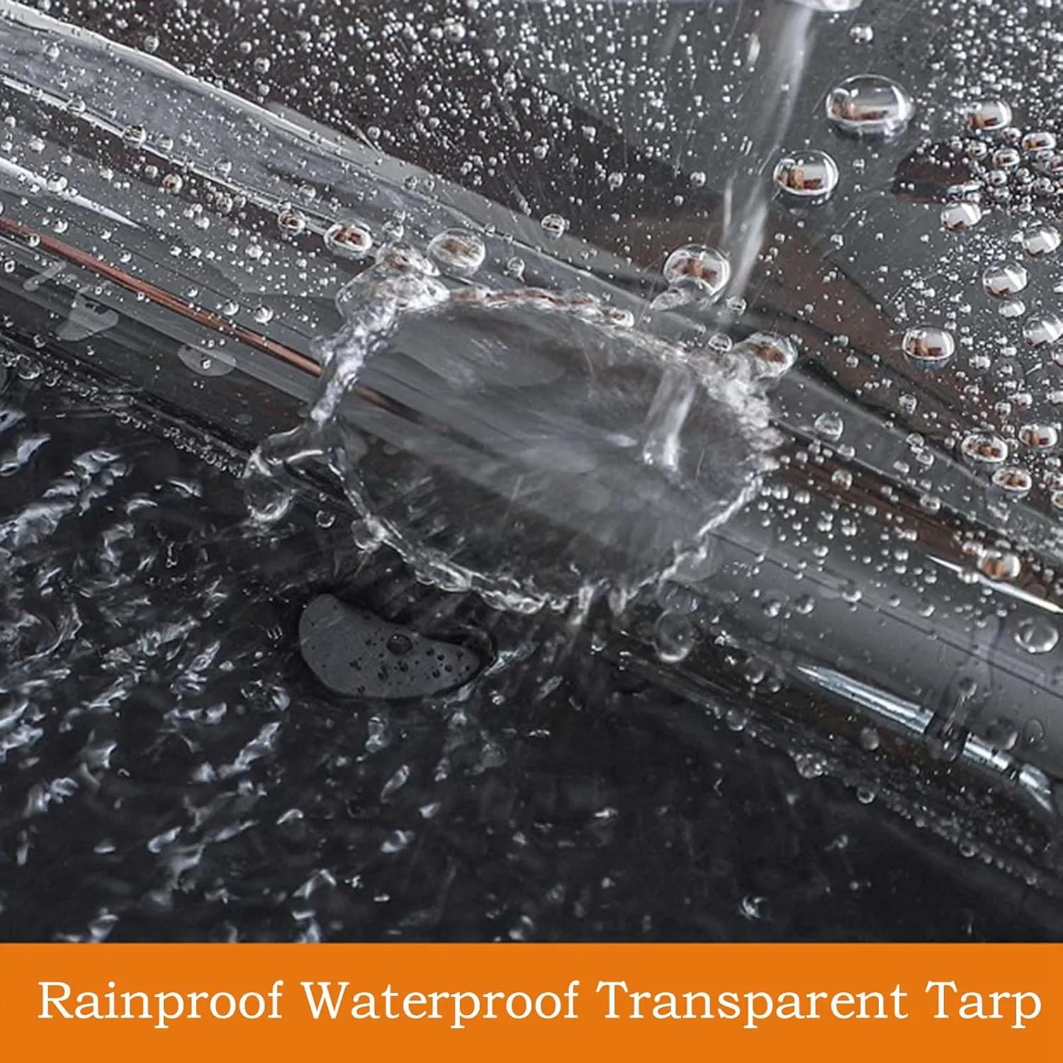 Heavy Duty PVC Transparent Tarps 5.2x13.1ft, Clear Tarpaulin Cover Waterproof, Clear PVC Tarps with Grommets, for Car, Roof, Boat, Camp, Canopy