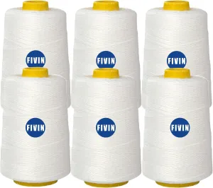 Heavy Duty Sewing Thread 6-Stranded Sewing Thread Industrial Grade 100% Polyester for Bag Sewing Machine Bag Closing Machine Closer Machine