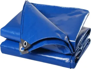 Heavy Duty Tarpaulin Waterproof Tarp Sheet Cover with Reinforced Eyelets 450g/m² 0.45mm Thick Blue PVC Tarpaulins Waterproof Blue Canopy Tent for Outdoor Camping Curtain - Can Be Customised (Size : 2