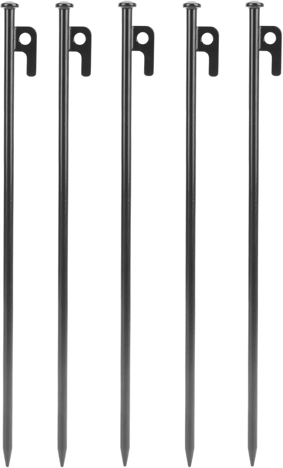 Heavy Duty Tent Stakes | 5Pcs Strong Metal Stakes for Camping/Canopy/Tarp | Easy Penetration Ground Stakes with Large Head & Pointed End (40cm)