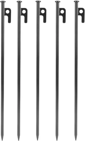 Heavy Duty Tent Stakes | 5Pcs Strong Metal Stakes for Camping/Canopy/Tarp | Easy Penetration Ground Stakes with Large Head & Pointed End (40cm)
