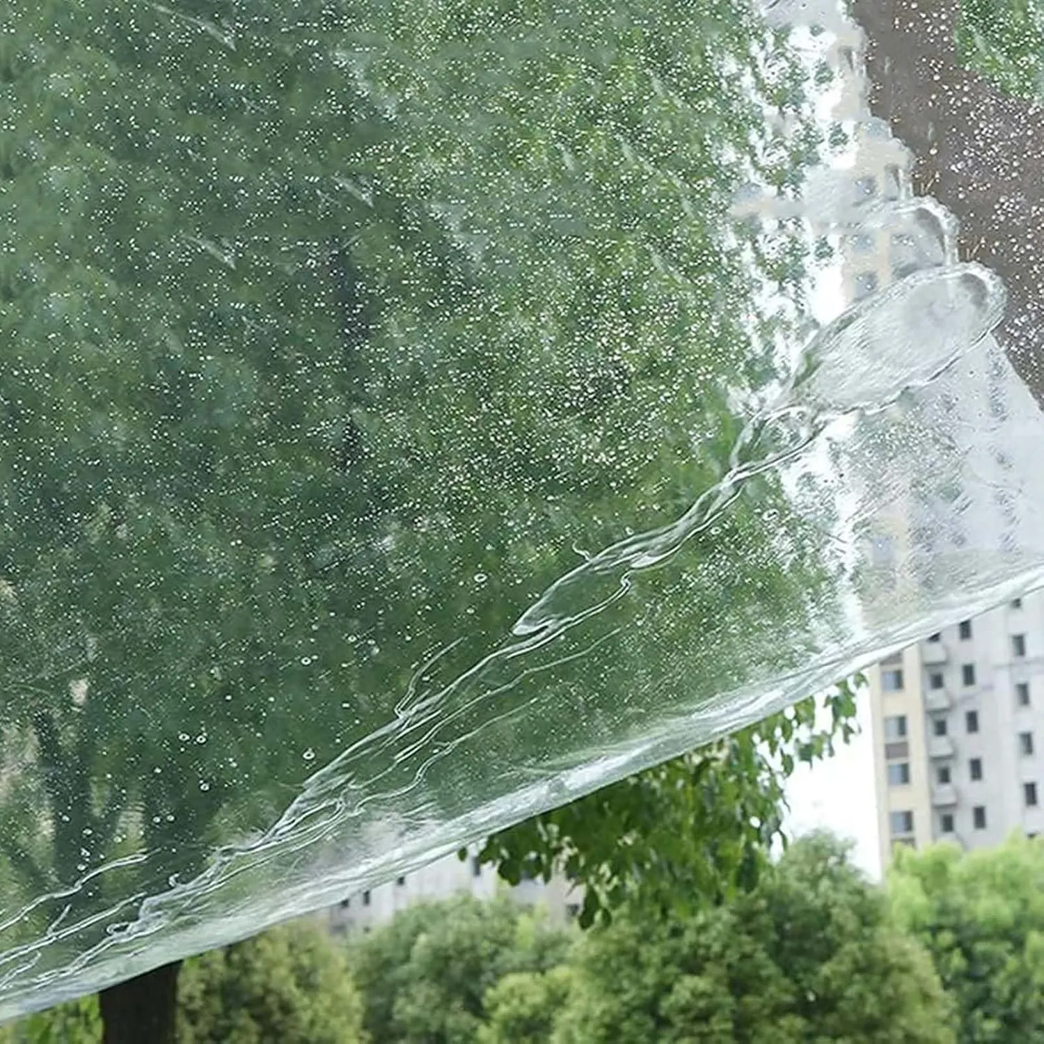 Heavy Duty Waterproof Clear Tarps 23.0x29.5ft, PVC Tarpaulin Cover with Grommets, Easy to Install, Outdoor Rainproof Clear Tarps, for Plants Gardens
