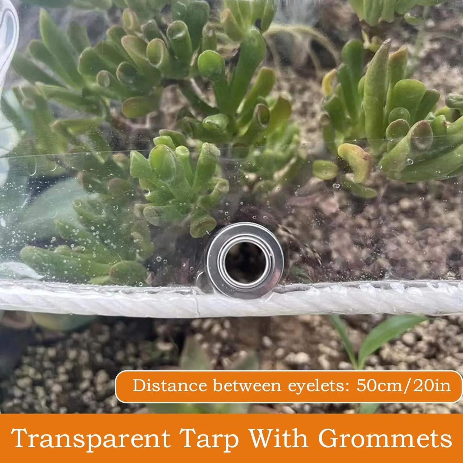 Heavy Duty Waterproof Clear Tarps 23.0x29.5ft, PVC Tarpaulin Cover with Grommets, Easy to Install, Outdoor Rainproof Clear Tarps, for Plants Gardens