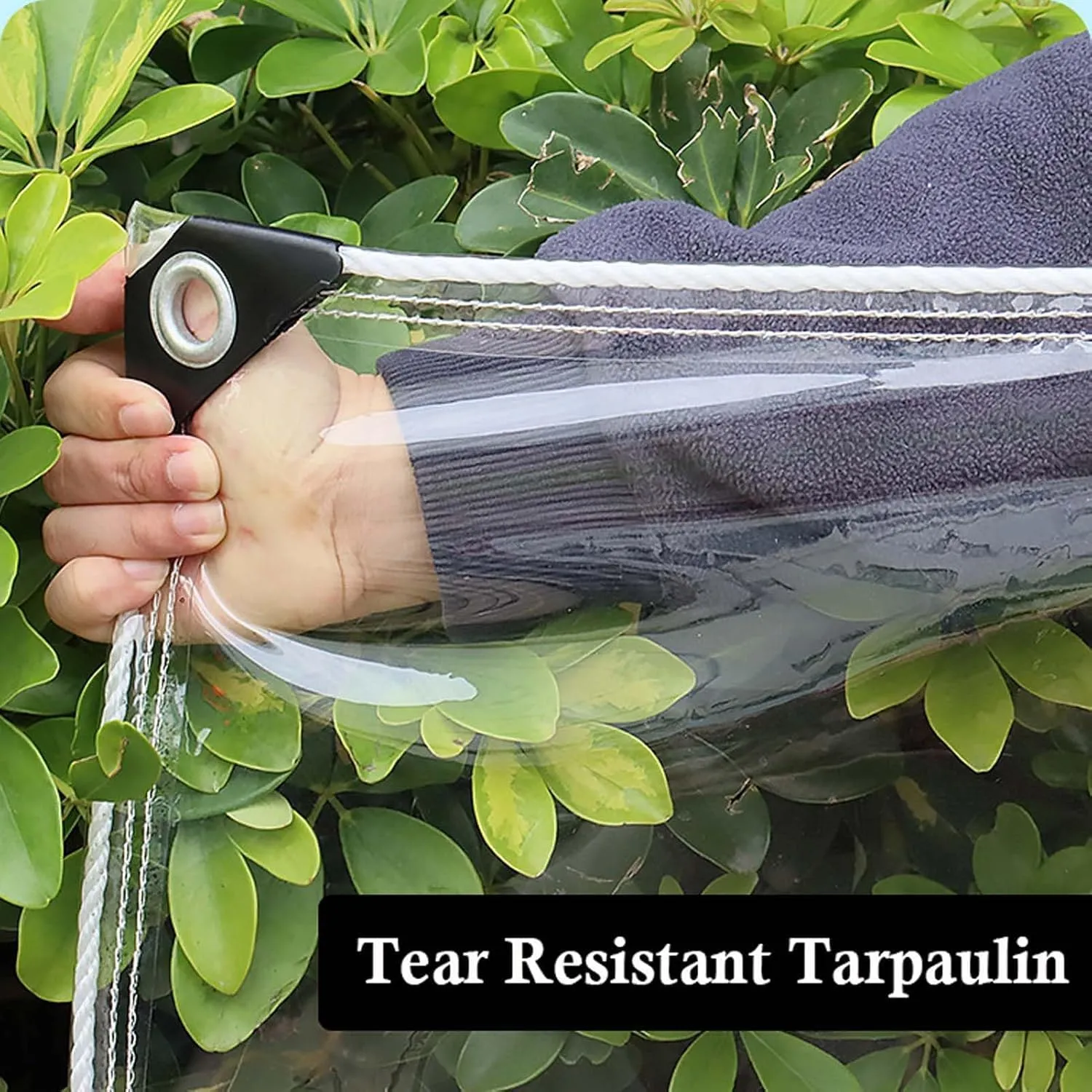 Heavy Duty Waterproof Clear Tarps 23.0x29.5ft, PVC Tarpaulin Cover with Grommets, Easy to Install, Outdoor Rainproof Clear Tarps, for Plants Gardens