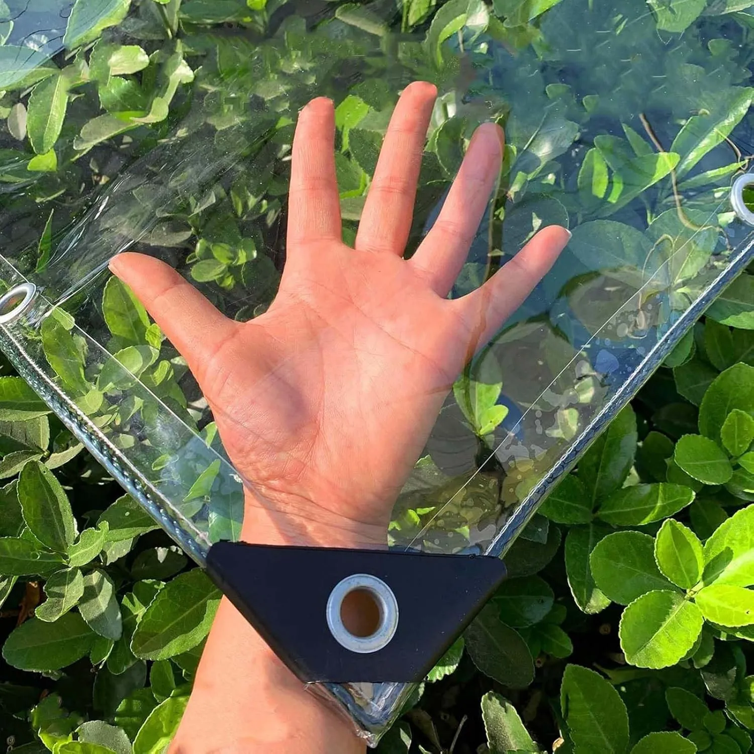 Heavy Duty Waterproof Clear Tarps 23.0x29.5ft, PVC Tarpaulin Cover with Grommets, Easy to Install, Outdoor Rainproof Clear Tarps, for Plants Gardens