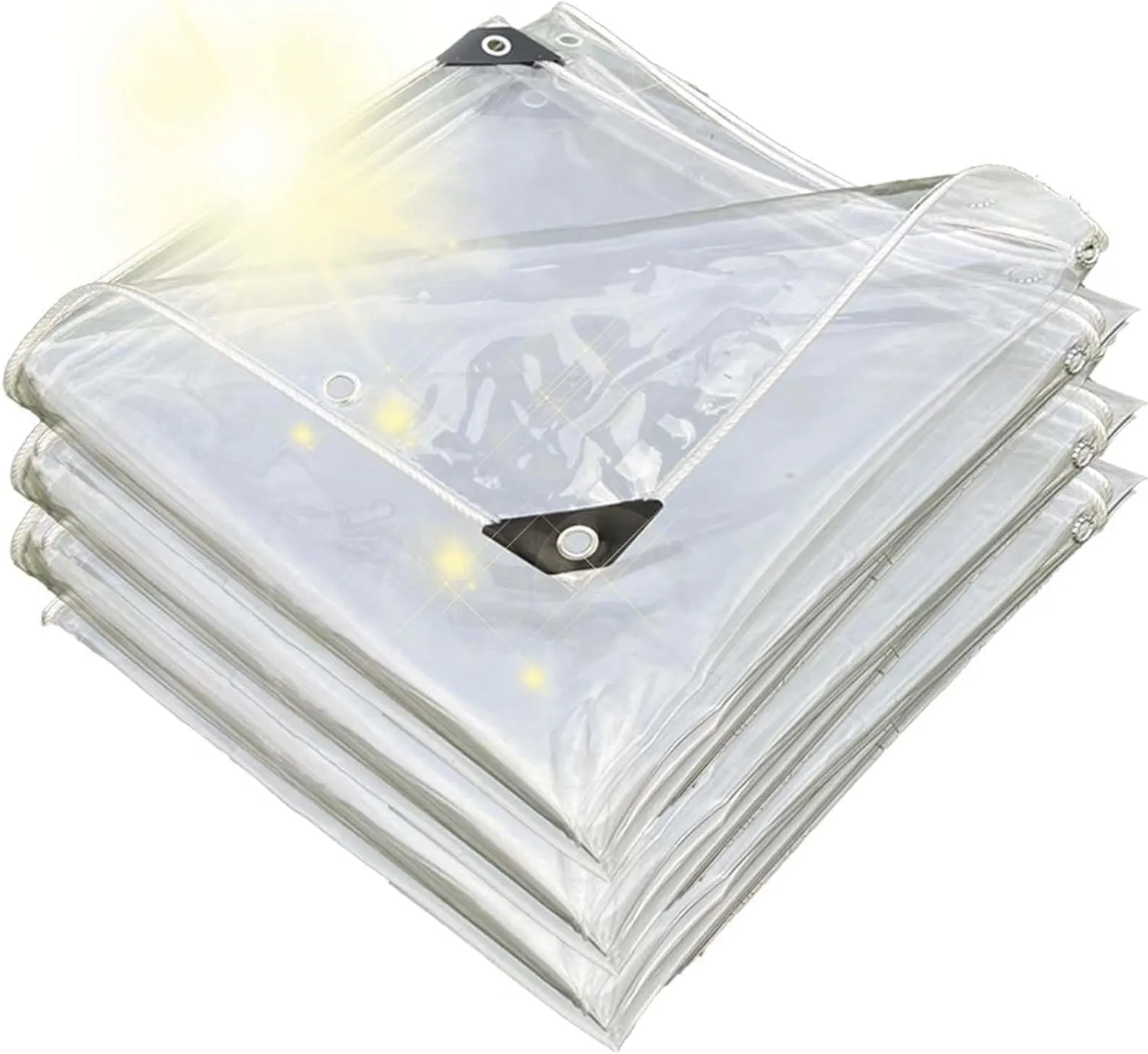 Heavy Duty Waterproof Clear Tarps 8.2x3.3ft, Plastic Tarpaulin Cover with Eyelets, Transparent PVC Clear Tarpaulin, for Outdoor/Camping/Garden/Chicken Coop