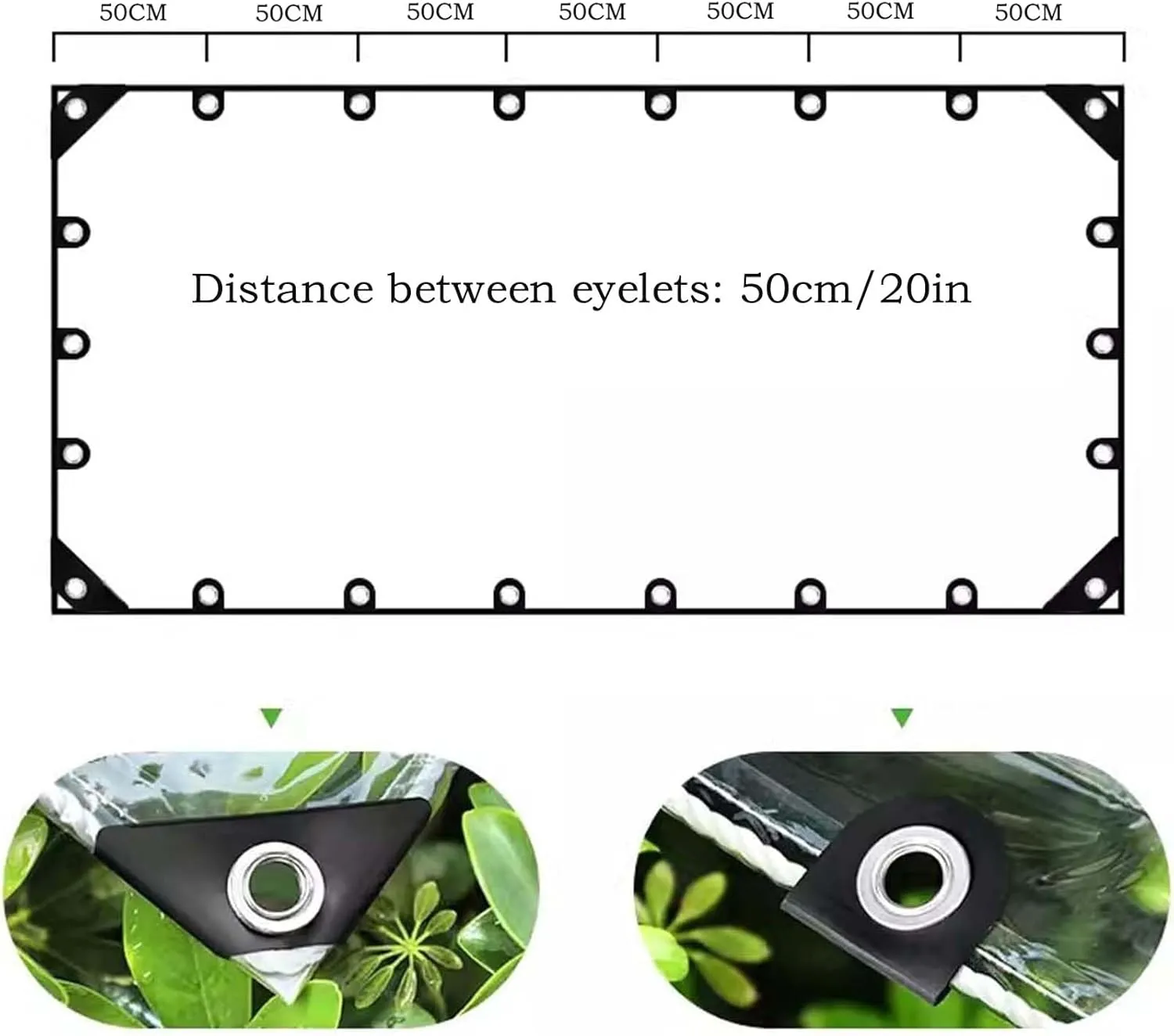 Heavy Duty Waterproof Clear Tarps 8.2x3.3ft, Plastic Tarpaulin Cover with Eyelets, Transparent PVC Clear Tarpaulin, for Outdoor/Camping/Garden/Chicken Coop