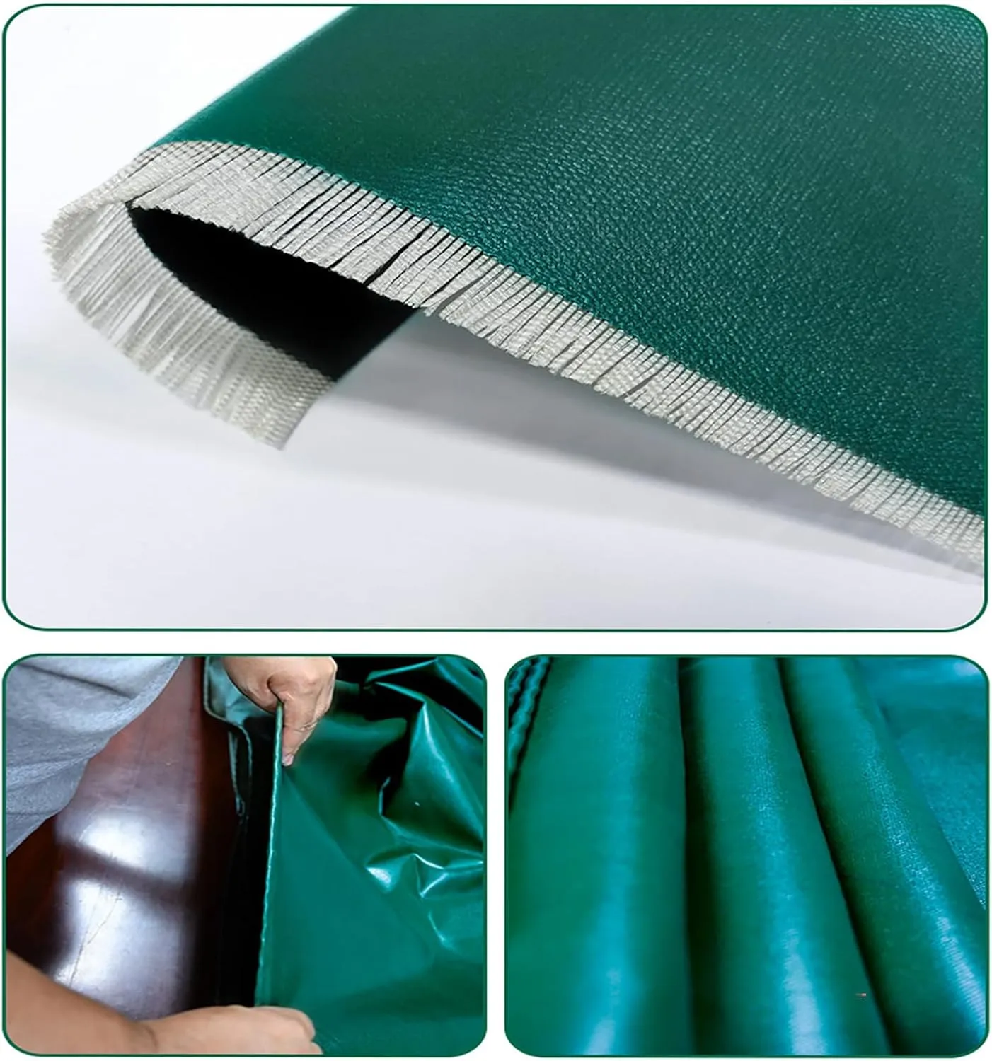 Heavy Duty Waterproof Tarpaulin, 350G/400G/450G/500G/m² Waterproof UV Resistant Tarpaulin, Sun Coated Green Shade with Grommets, for Roof, Camping, Car & Boat Covers (500g 6×8m)