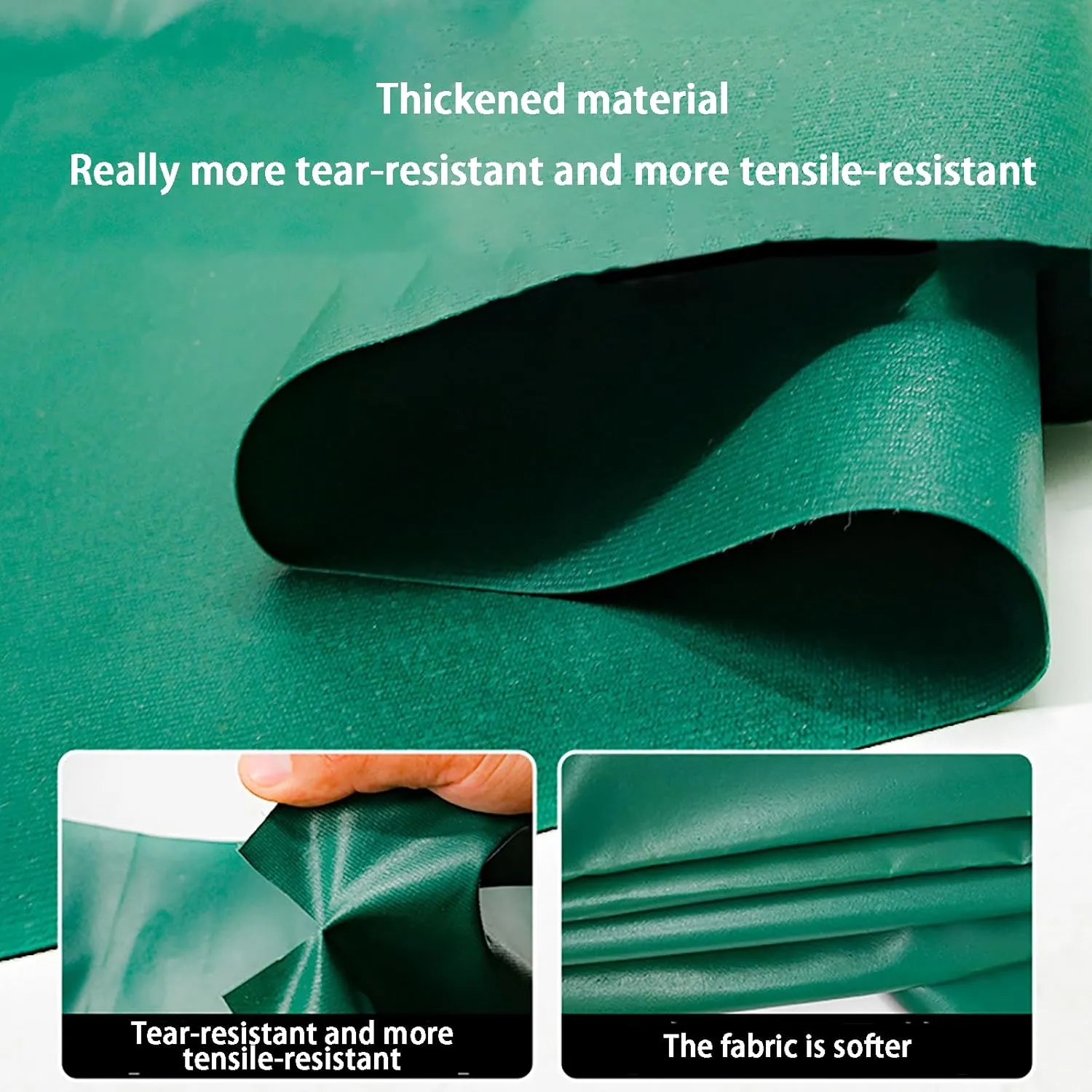 Heavy Duty Waterproof Tarpaulin, 350G/400G/450G/500G/m² Waterproof UV Resistant Tarpaulin, Sun Coated Green Shade with Grommets, for Roof, Camping, Car & Boat Covers (500g 6×8m)