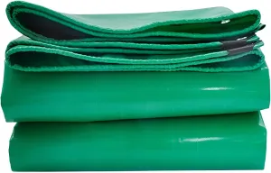 Heavy Duty Waterproof Tarpaulin, 350G/400G/450G/500G/m² Waterproof UV Resistant Tarpaulin, Sun Coated Green Shade with Grommets, for Roof, Camping, Car & Boat Covers (500g 6×8m)