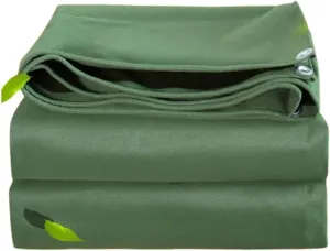 Heavy Duty Waterproof Tarps, Canvas Tarp with Rustproof Grommets, PVC Coating, UV Resistant, Emergency Tarp for Car Boat Camping Firewood Woodpile
