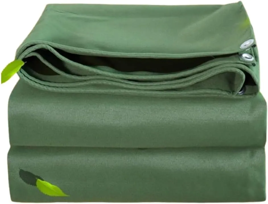 Heavy Duty Waterproof Tarps, Canvas Tarp with Rustproof Grommets, PVC Coating, UV Resistant, Emergency Tarp for Car Boat Camping Firewood Woodpile
