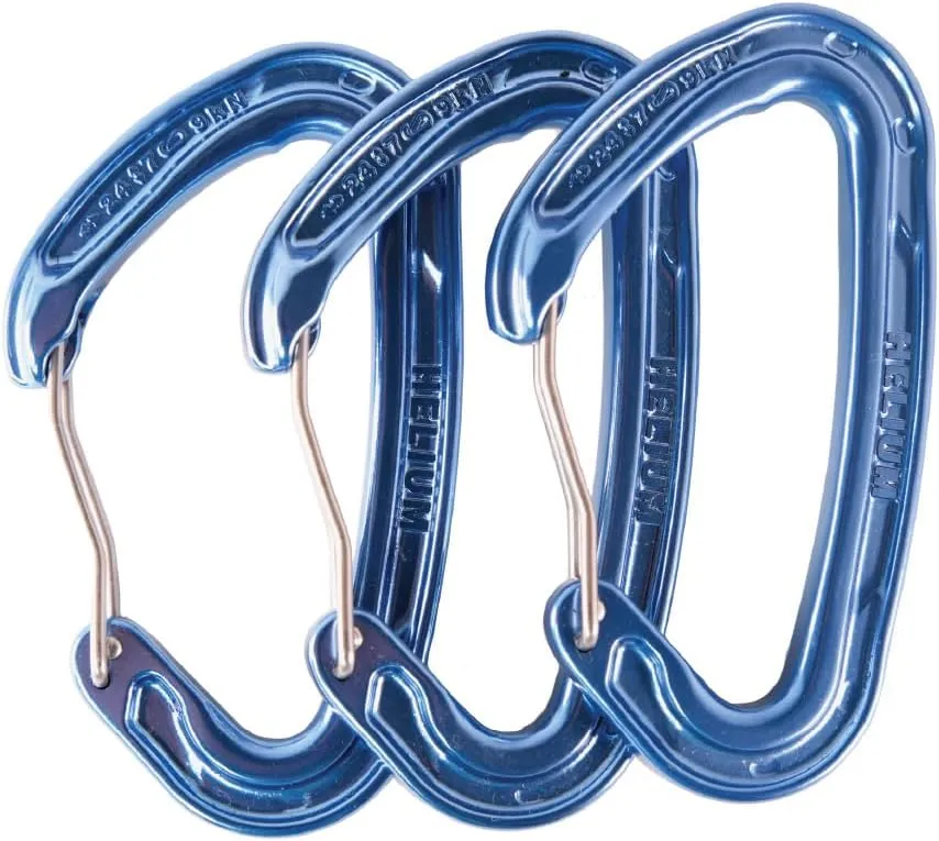 Helium 3.0 Rock Climbing Carabiner - Large Wiregate, Lightweight Aluminum Carabiner