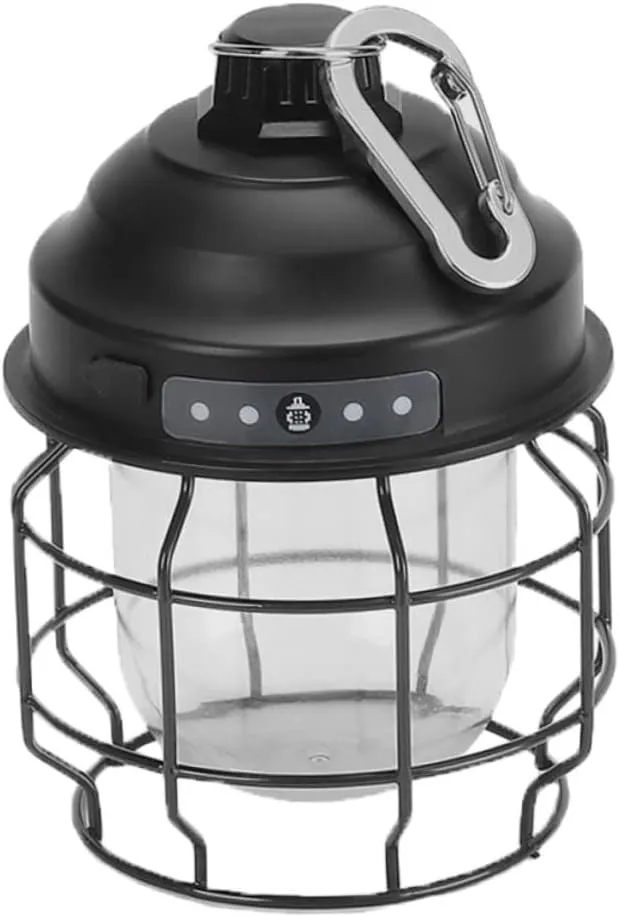 HEMOTON Camping Electric Lantern Rechargeable Camping Lamp Portable Lantern Buckle Design