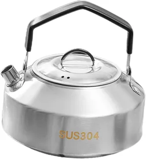 Hemoton Camping Water Kettle 304 Stainless Steel Portable Tea Pot for Outdoor Handle Water Pot Comfortable Grip