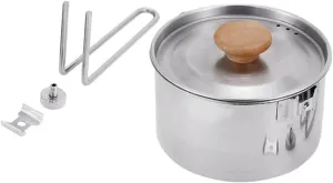 Hemoton Stainless Kettle Pot Multi-Functional Cooking Utensil Boiling Water Pot for Camping Outdoor Activities