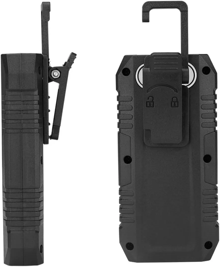 HEMOTON Usb Rechargeable Flashlight Led Magnet Clip Camping Lamp Led Lantern 4 Illumination Modes